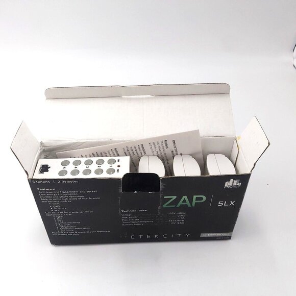 Etekcity ZAP Remote Outlet Switches-Set of 5 With 1 Remote-Model 10-BH9938U - Picture 10 of 12